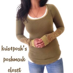 Free People Synergy Crocheted Cuff Thermal